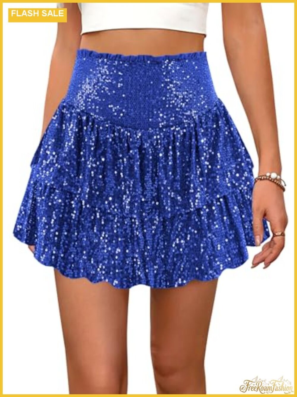 Shimmer Sequin Mini Skirt High Waisted A-Line Party Clubwear